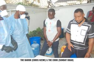 The cook arrested by NDLEA, Sunday Ukah and the Baron Chris Nzewi