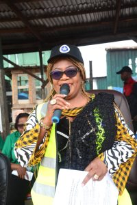 Mrs Chizoba Anyika addressing participants at the CIOTA road campaign