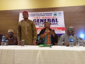 L-R: ANLCA Patron, Prince Taiye Oyeniyi, Chairman CRFFN Governing Board, Alhaji Tsanni Abubakar, Acting Registrar Chief Executive Officer of CRFFN, Mrs Chinyere Uromta, another BOT member of ANLCA, Alhaji Taiwo Mustapha at the AGM meeting