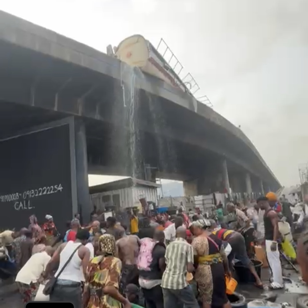 Panic in Apapa As Tanker Overturns on Tin Can Port Bridge, Commuters ...
