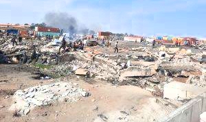 Destruction of illegal structures and shanties at Tin Can Island Port by a Task Force Team by NPA and LASTMA